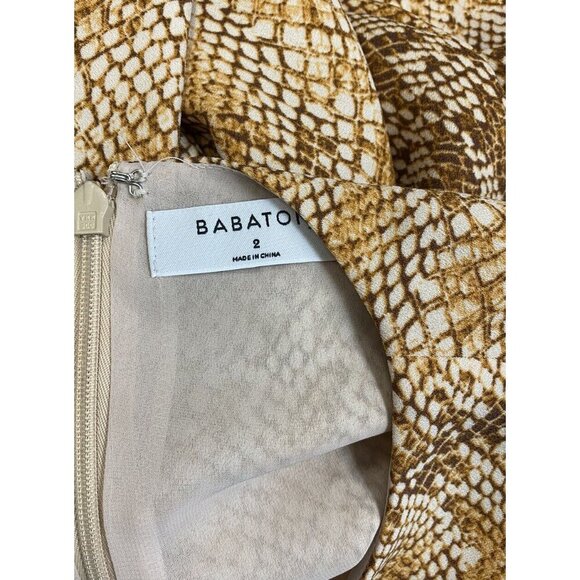 Babaton Mini Dress Size 2 Patricio Snake Print Shift Shirt Yellow Aritzia Office - Picture 4 of 6